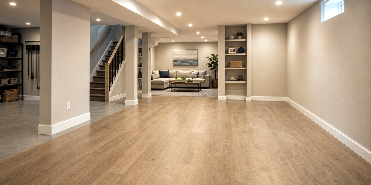 Dry finished basement with Aeocky dehumidifier comfort