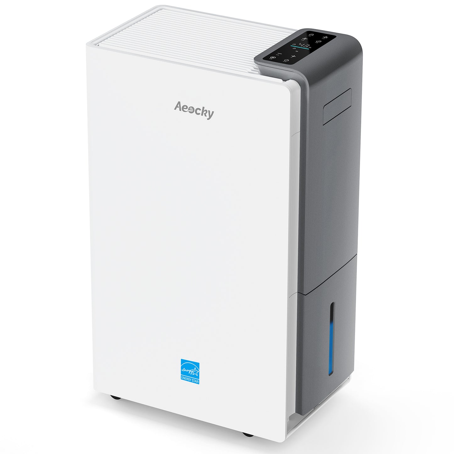 Aeocky 4500 Sq. Ft 52 pint Most Efficient Energy Star 2024 Dehumidifiers for Basement with Drain Hose, Dehumidifiers with Intelligent Humidity Control(Gray）