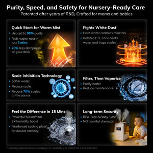 AEOCKY Humidifier Model MiraMix  - Warm and Cool Mist