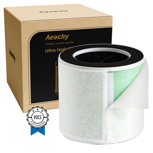 5-in-1 Air Purifier Replacement Filter for Aeocky Pandora with Washable Pre-Filter, Activated Carbon Filter, 2nd Generation, 1 Pack, VOCs