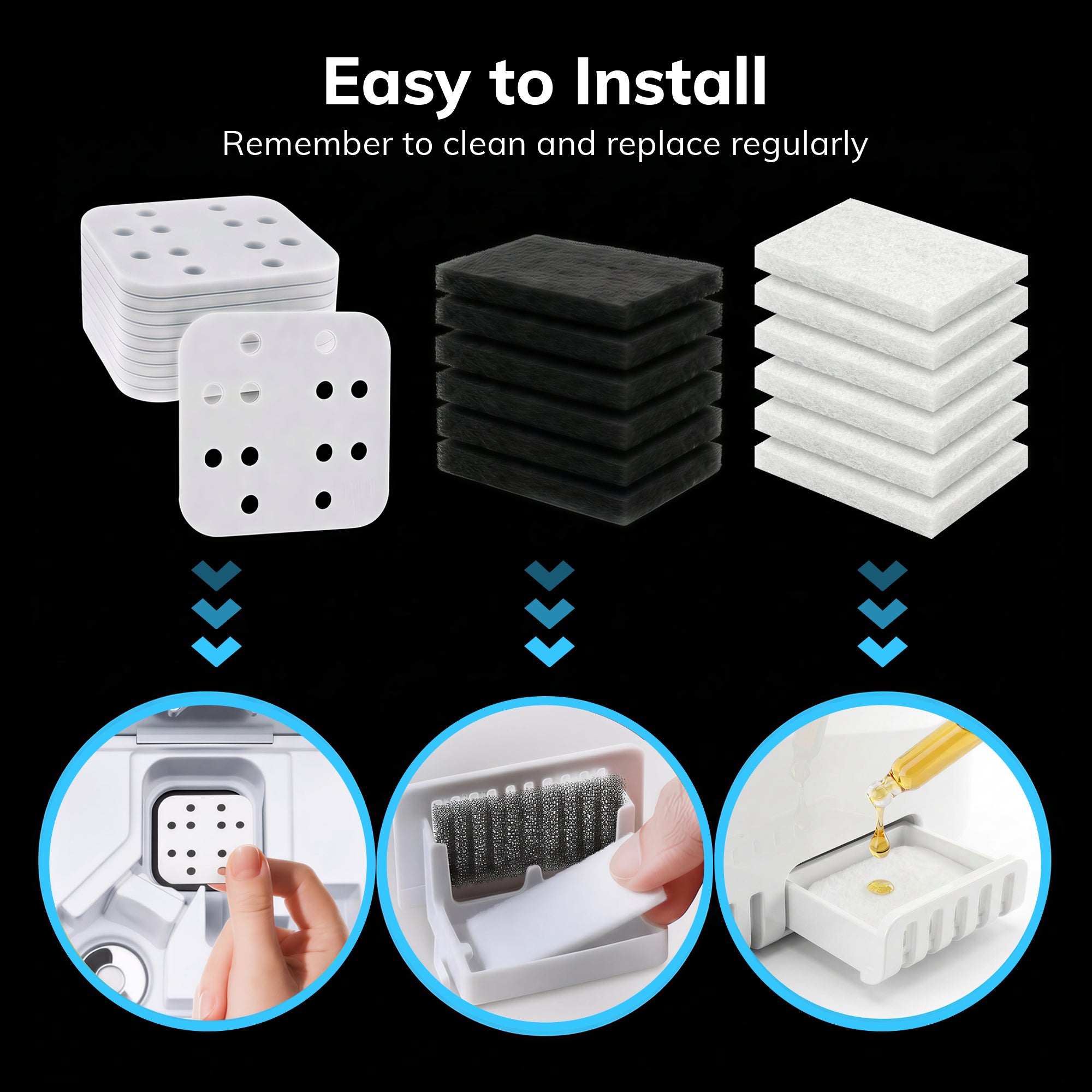 AEOCKY Humidifier Filter for MiraMix-001 (6pcs)
