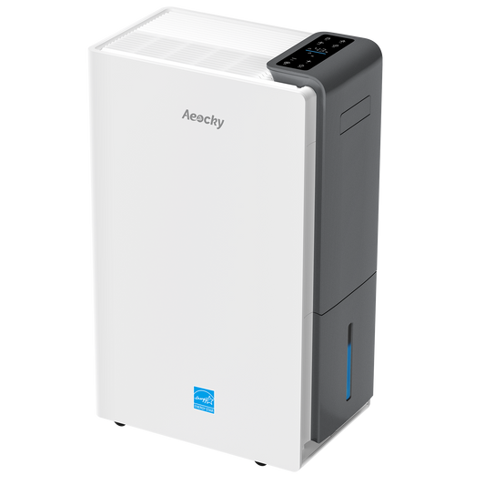 AEOCKY 4500 Sq. Ft 52 pint Most Efficient Energy Star 2024 Dehumidifiers for Basement with Drain Hose, Dehumidifiers with Intelligent Humidity Control(Gray）