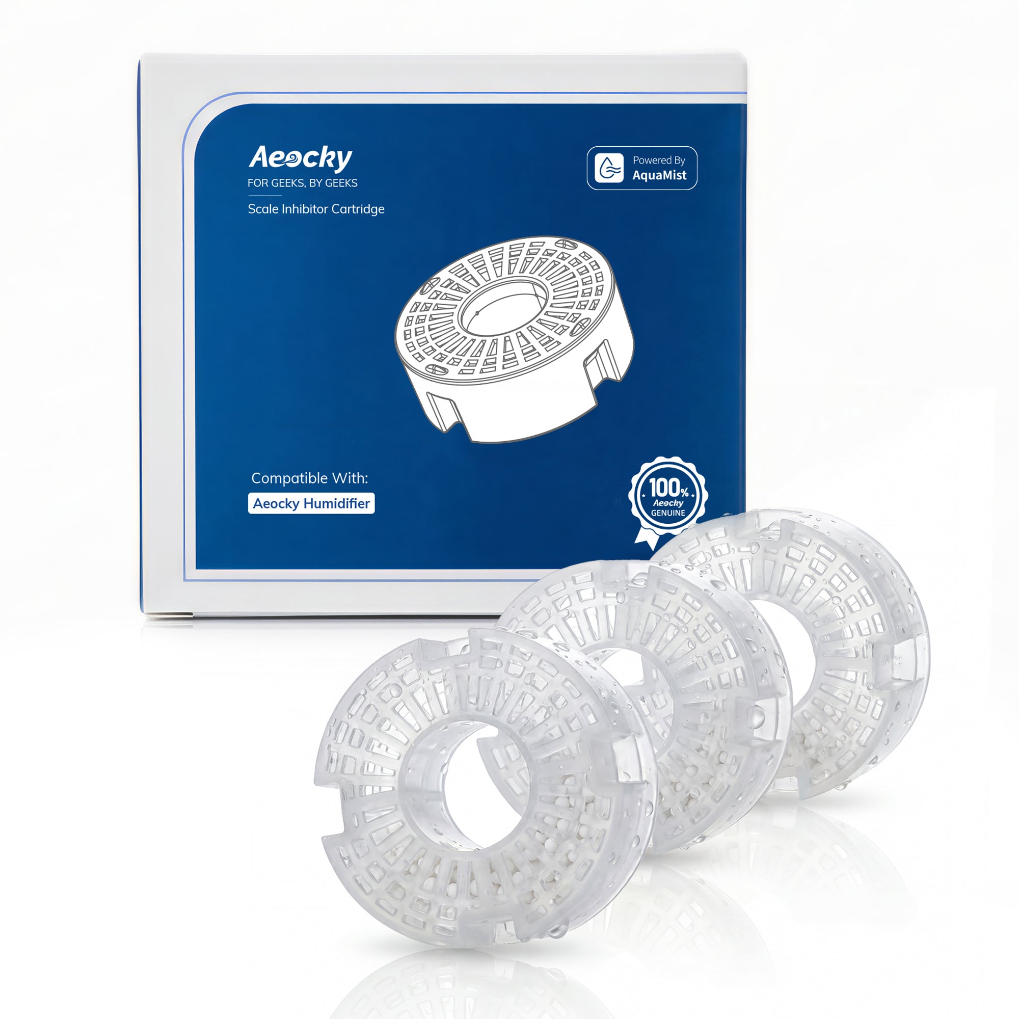 AEOCKY  Scale Inhibitor Cartridge, Humidifier Filters Compatible for Aeocky Humidifiers （3-pack）